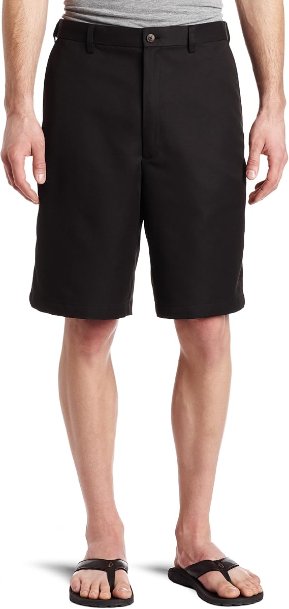 Haggar Men's Cool 18 Gabardine Hidden Expandable Waist Flat Front Short