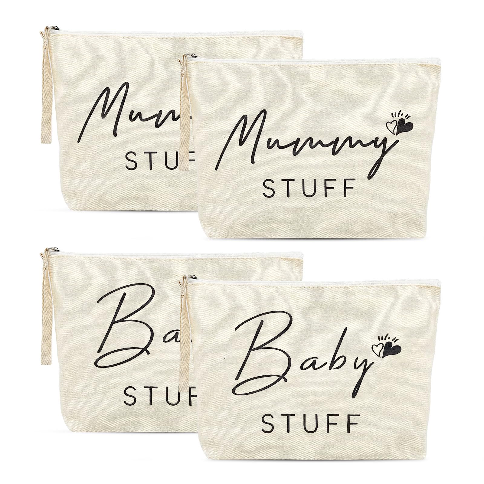 Sacchetti in Tela per Neomamme Baby Shower, Borsa Cosmetica Regalo 4 Pezzi