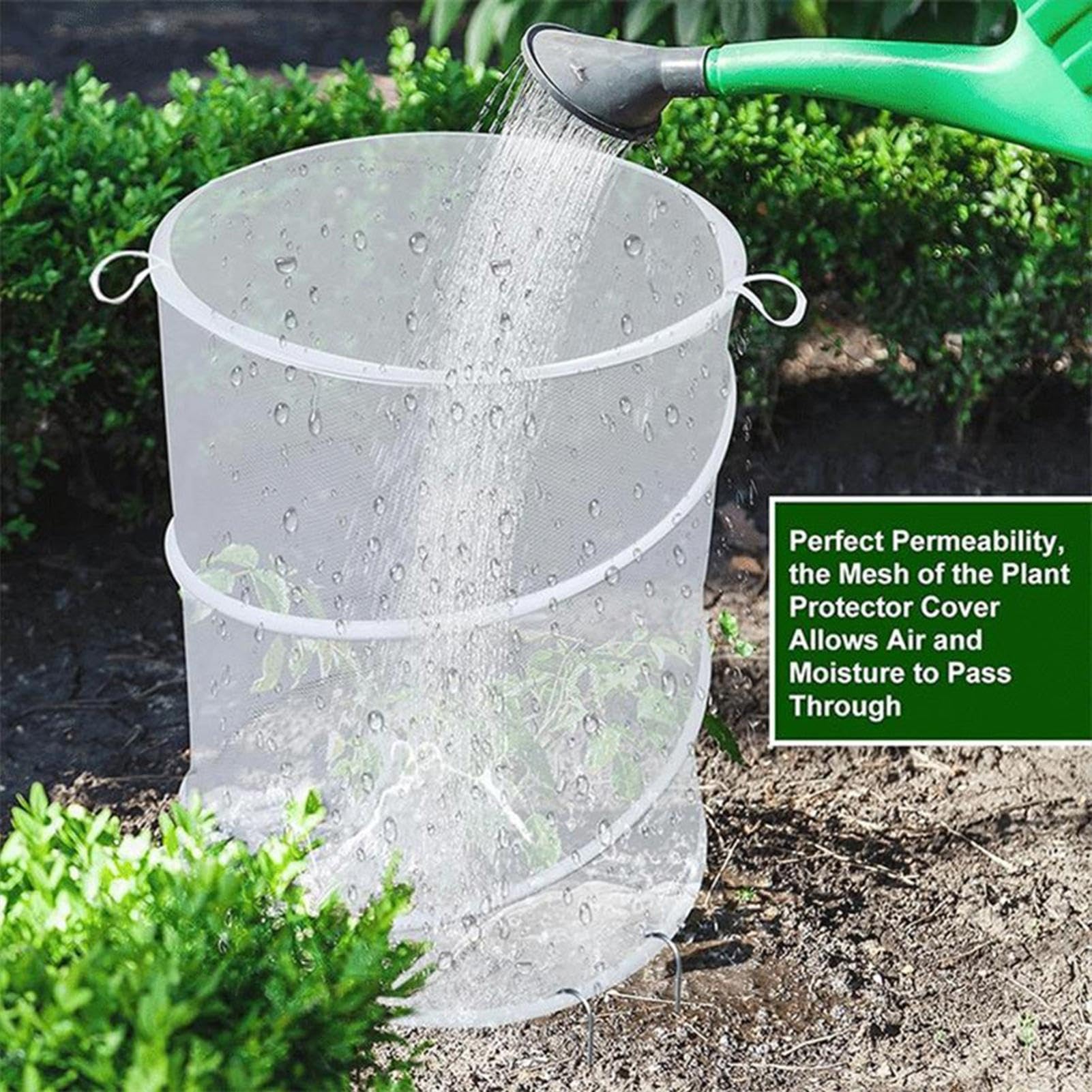 Tienda protectora de plantas 4 Piezas Barrera Contra Animales Con 16 | Malla Protectora De Plantas Desplegable Vegetales Flores Frutas Bancal Elevado Parche De Fresas Balcón Y