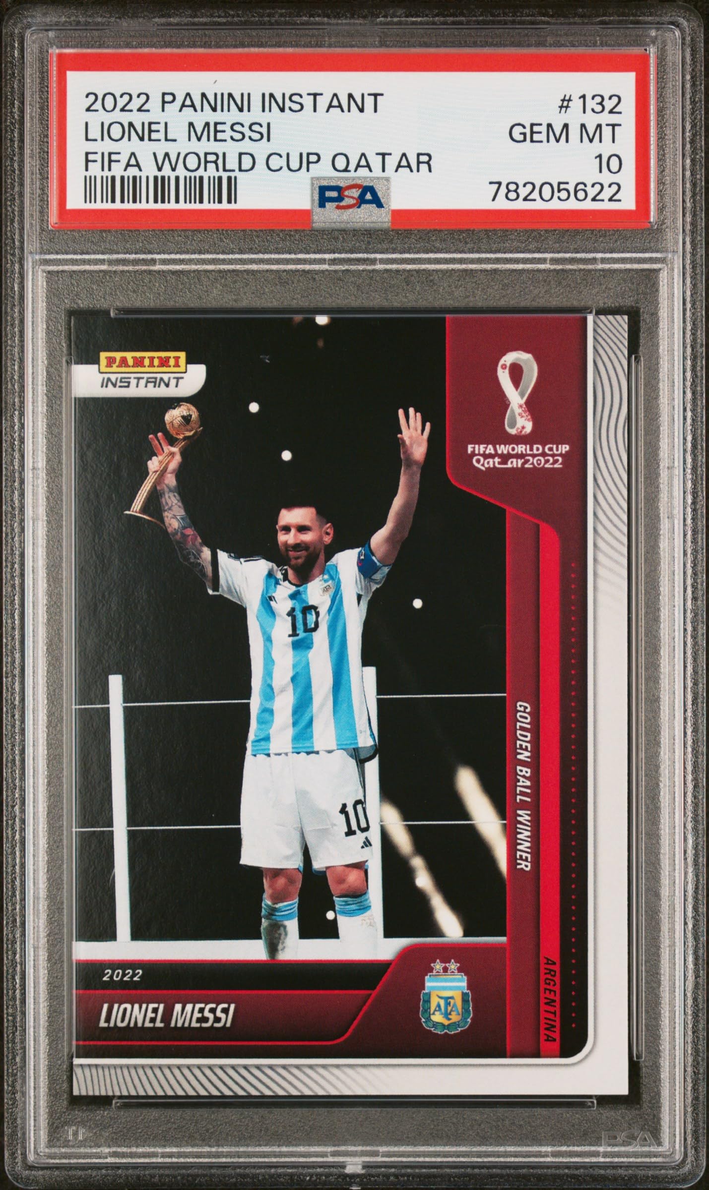 Lionel Messi 2022 Panini Instant FIFA World Cup Qatar Golden Ball Winner Argentina Soccer…
