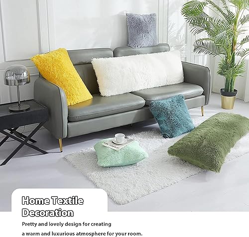 Miniatura 6 de LIFEREVO Funda de almohada corporal esponjosa naranja, funda de almohada de piel sintética de lujo de 20 x 54 pulgadas, fundas de almohada