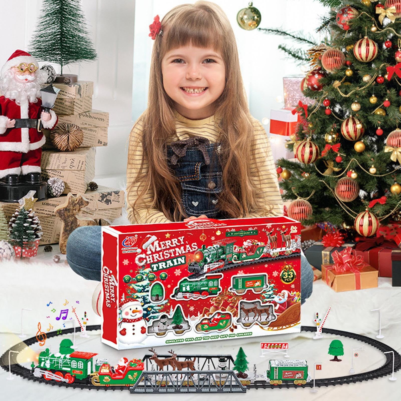 Tren De Navidad Decoración De Juguete para Alrededor del Árbol De Navidad