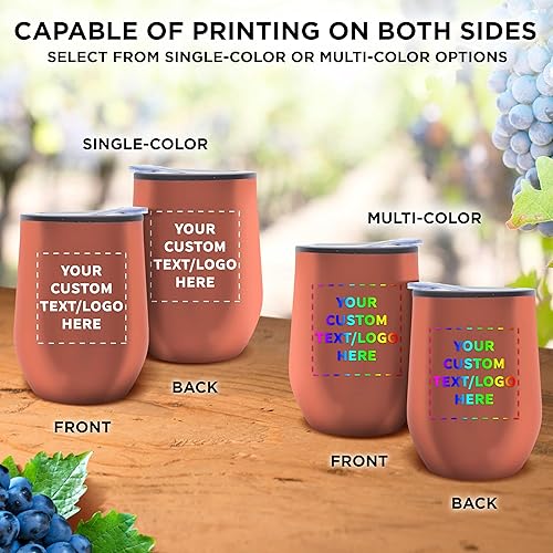 Miniatura 5 de Vasos de vino personalizados sin tallo de 12 onzas, juego de 24, paquete personalizado a granel, aislados, perfectos para vino, cócteles, otras