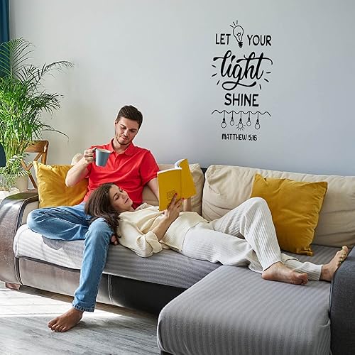 Miniatura 4 de Let Your Light Shine - Calcomanías de pared, calcomanías de pared talladas finas, bombillas de luz para pared de guardería, dormitorio, sala de