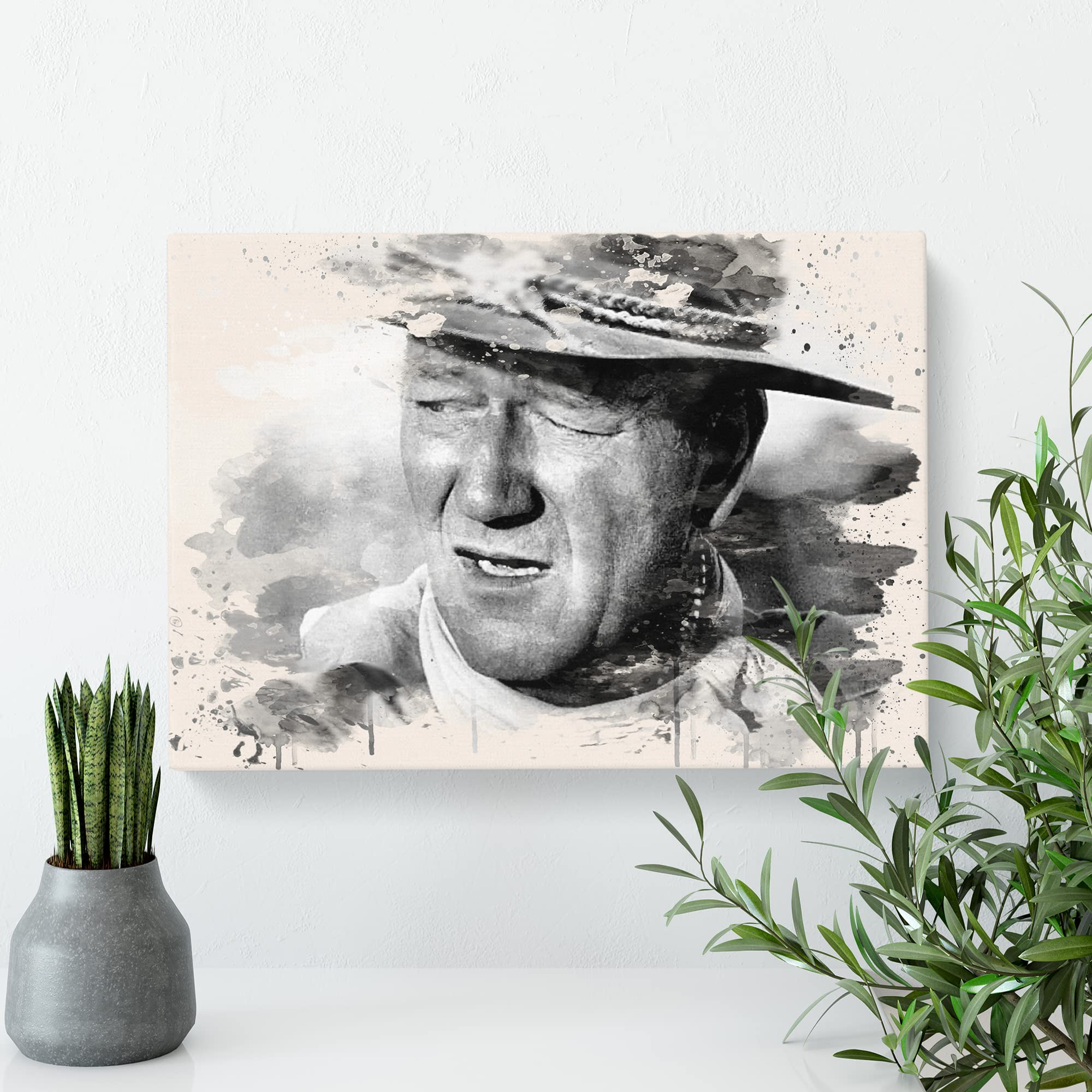 John Wayne No.3 Modern FC Canvas Print, Mixed, 25L x 50W cm - Image 2