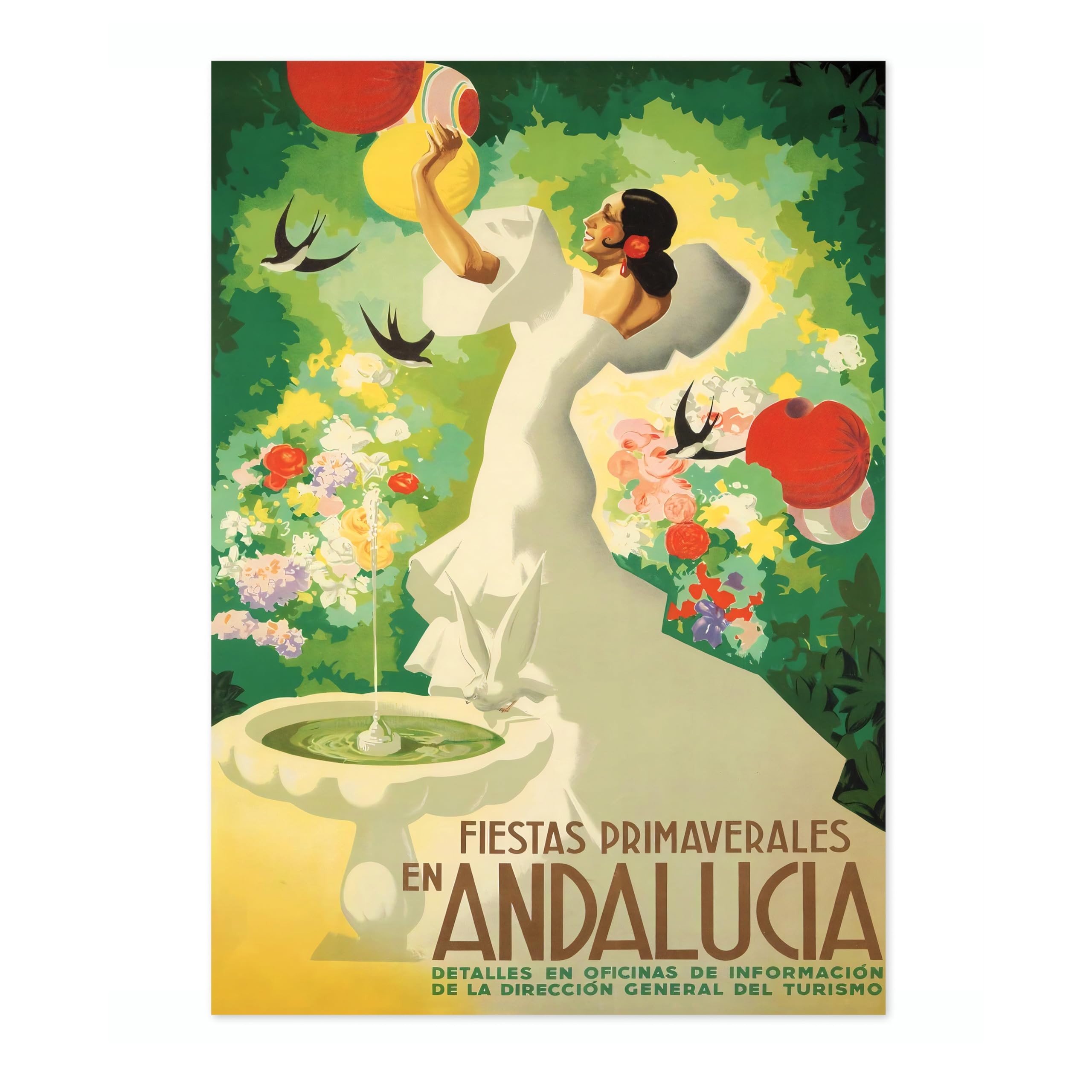 Andalucia, Spain Vintage Spanish Travel Poster, Retro Spain Tourism Print, Decoration Wall Art Seville Landmark Bedroom Decor, A1 (Print Only) - 84.1x59.4cm — image 1
