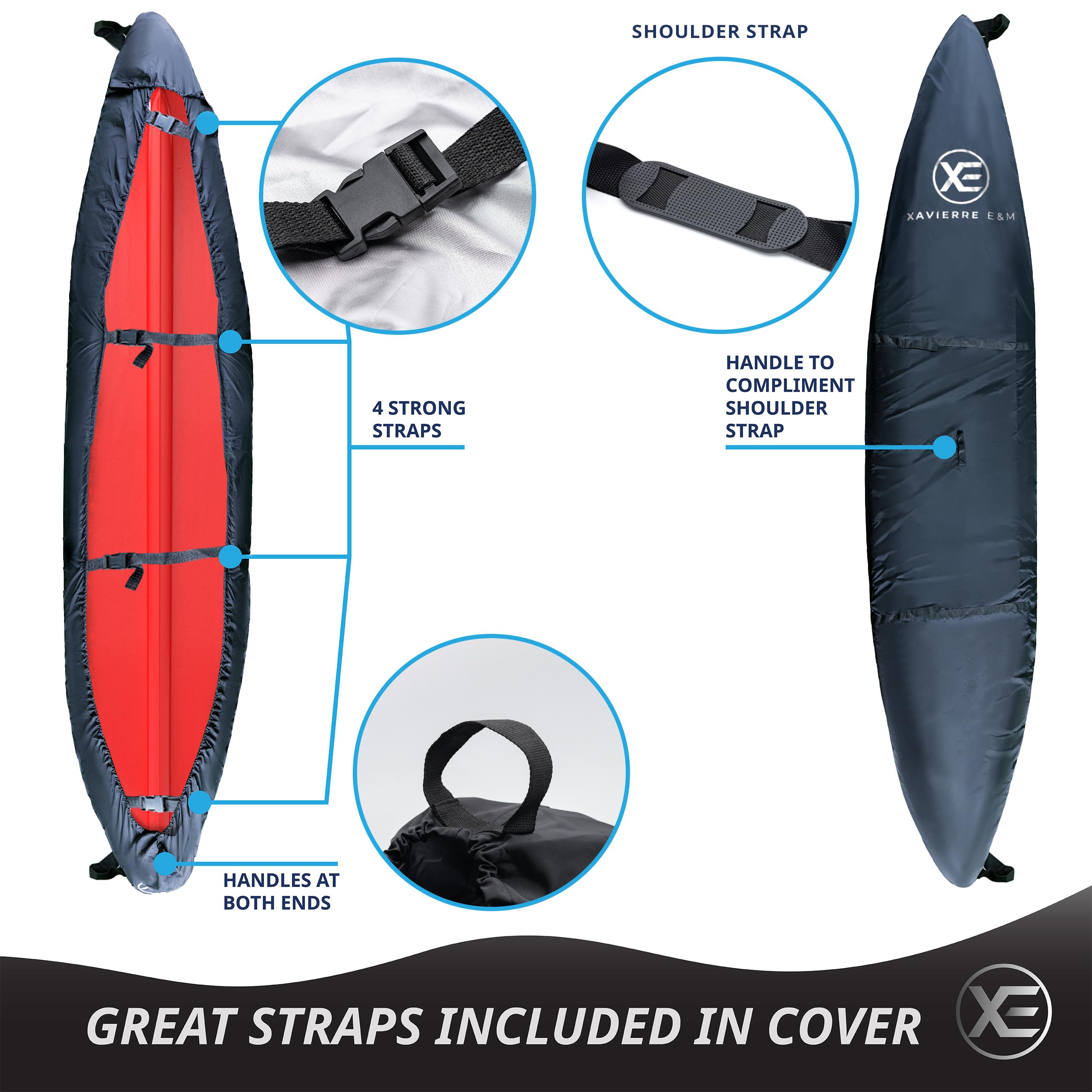 Capa Caiaque 600D Impermeável - 3m A 3.6m Com Proteção UV