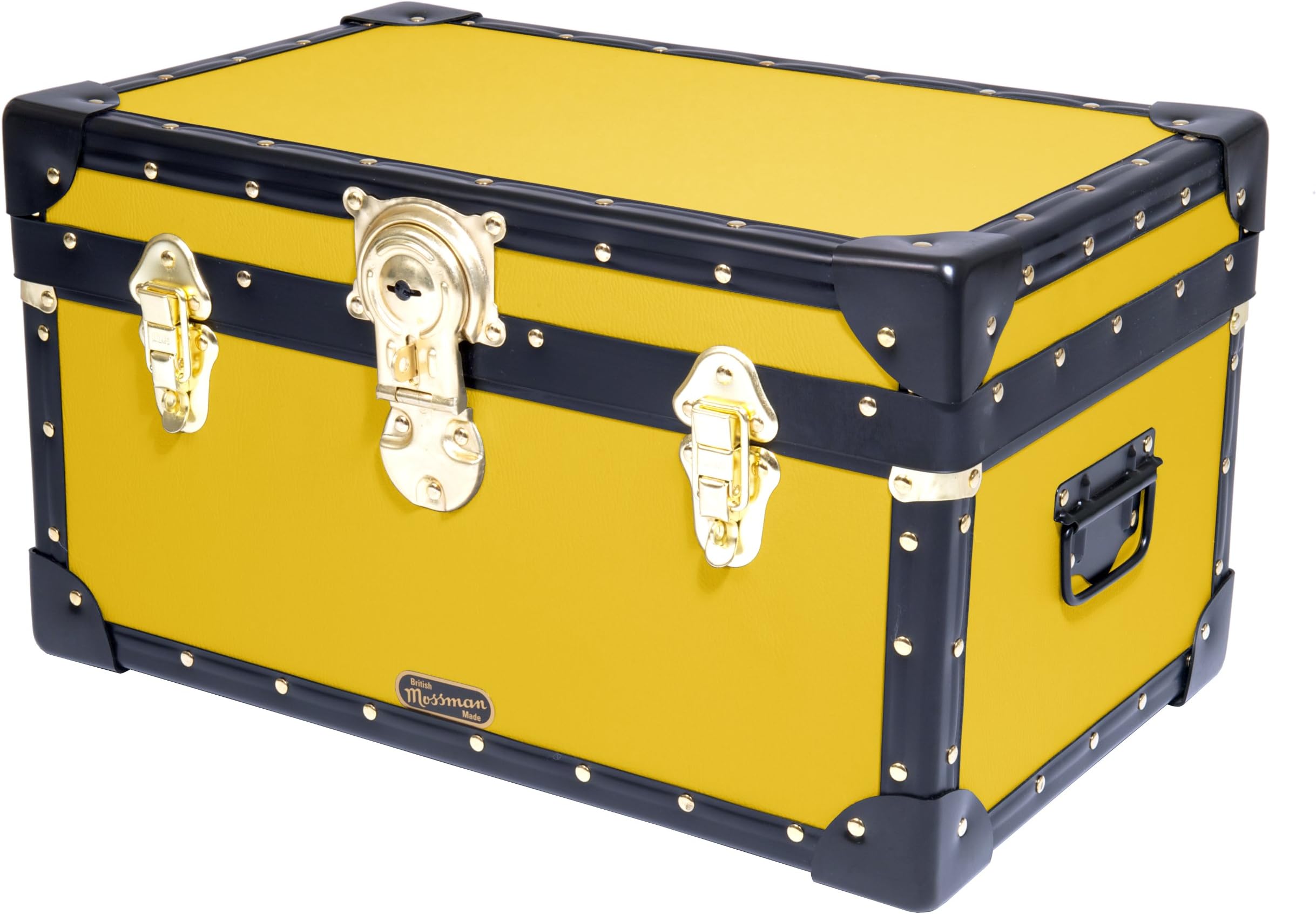 Original Mossman TUCK BOX Trunk CABIN lock Storage Box Chest Steamer Case Home Furniture British Made (Yellow)