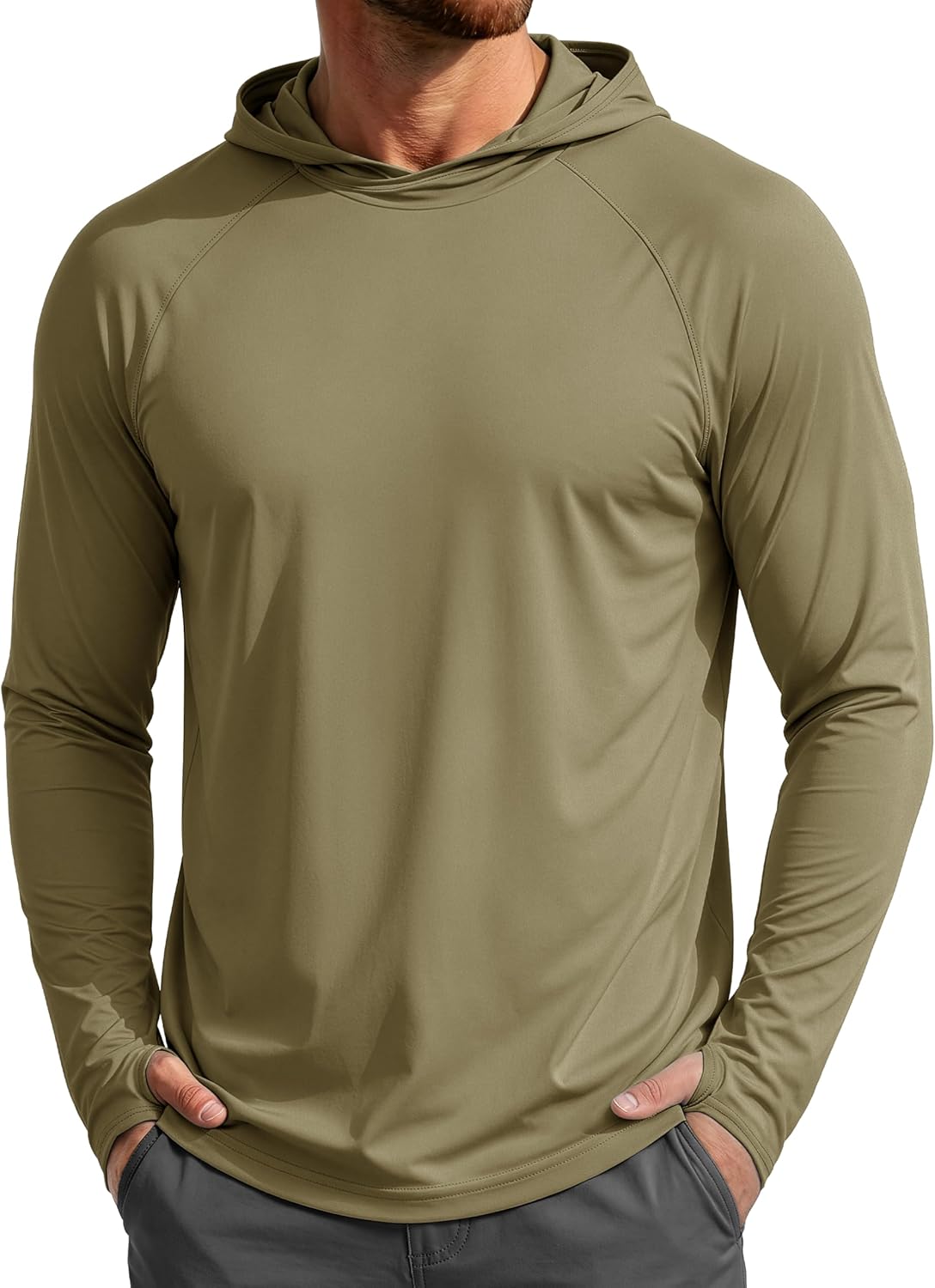 MAGCOMSEN Men's UPF 50+ Sun Protection Hoodies Quick Dry Long Sleeve Rash Guard Lightweight Hoodie Shirt Fishing Running