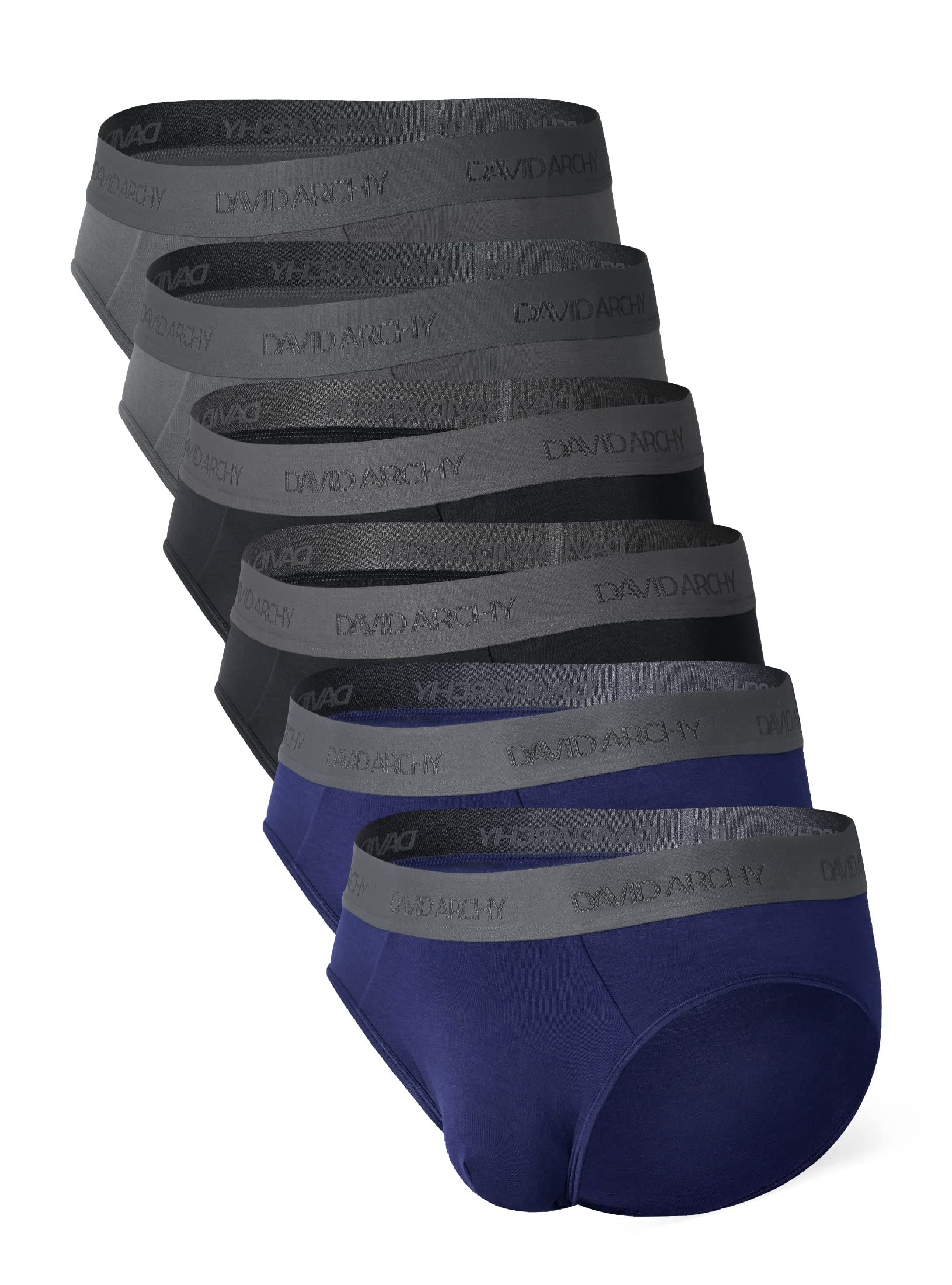 DAVID ARCHY Men's Briefs Rayon Made from Bamboo Underwear Comfort Fit Super Soft Comfort NO Fly Briefs 4 or 7 Pack