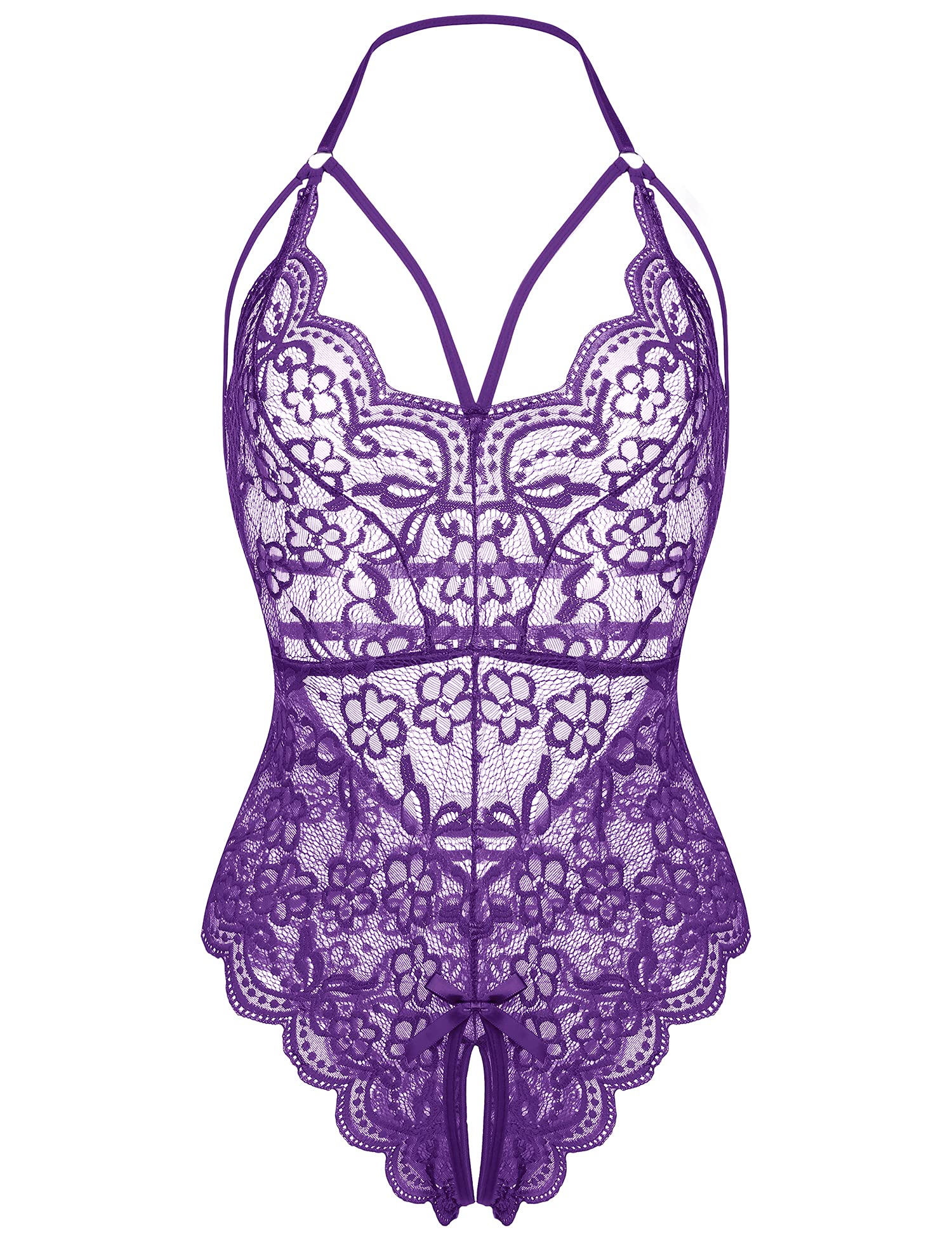 LOLLO VITA Women Lingerie Lace Bodysuit Floral Babydoll One Piece Sleepwear