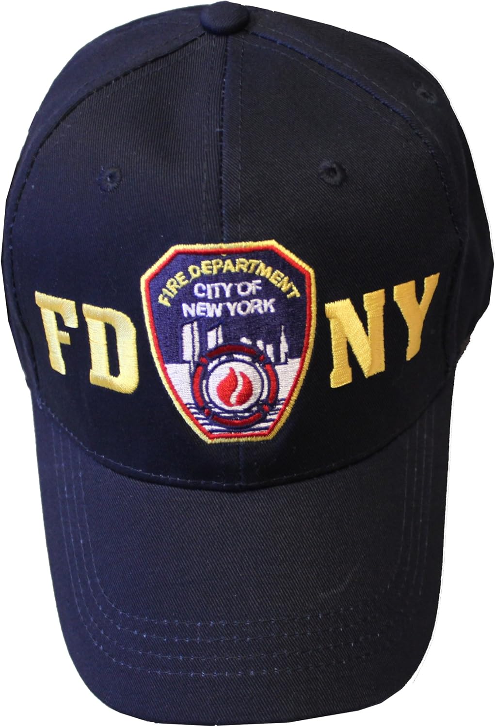 Artisan Owl NY Fire Department-Inspired Baseball Cap, Blue with Gold Letters