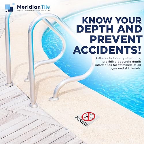 Miniatura 5 de Aquatic Custom Tile - Señal de cerámica de no buceo para piscina, 5.8 x 5.8 pulgadas, letreros de no buceo, acabado antideslizante abrasivo sin