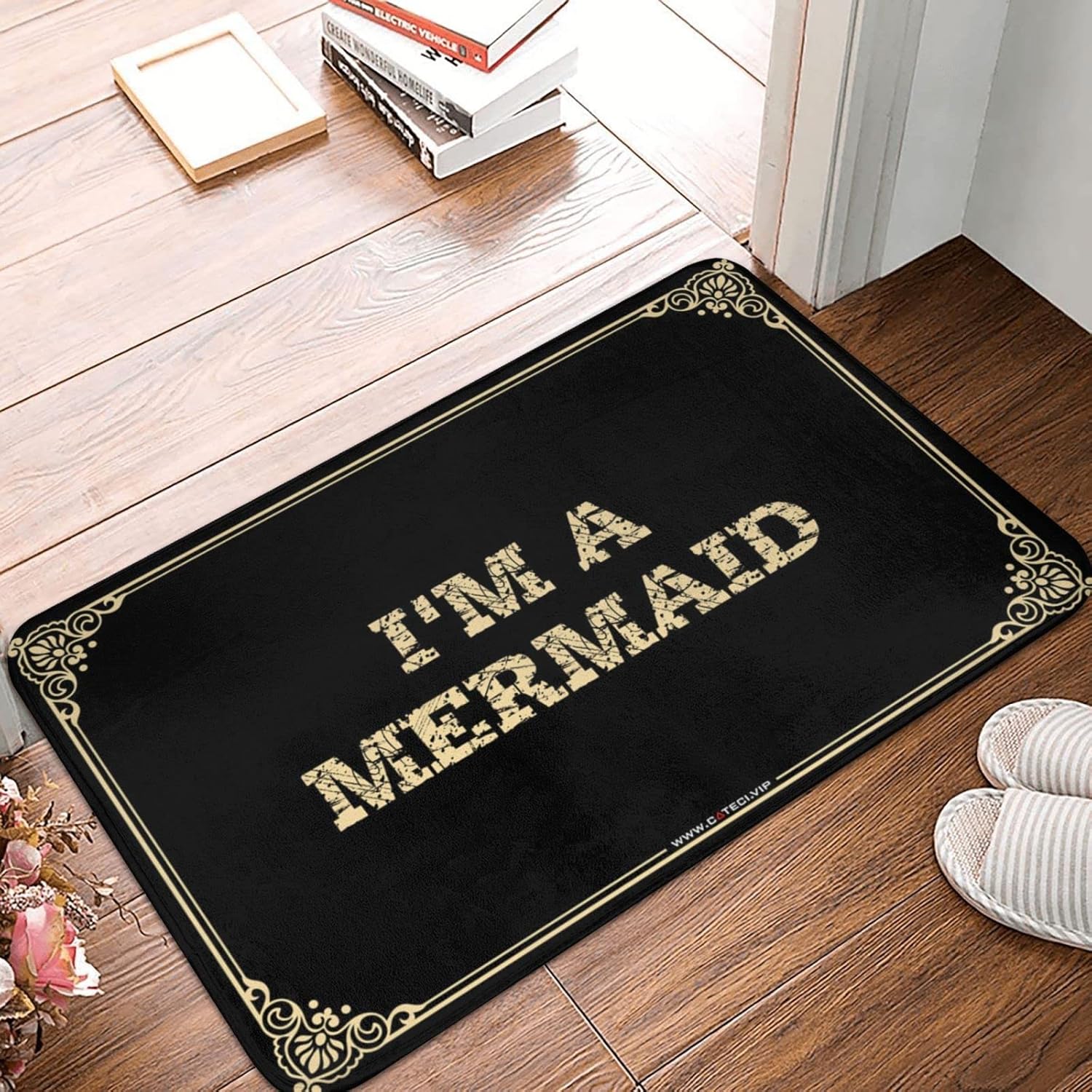 Spring Doormat Outdoor Entrance I'm A Mermaid Doormat Welcome Mat Indoor Non Slip Fall Door Rug(65X90CM)