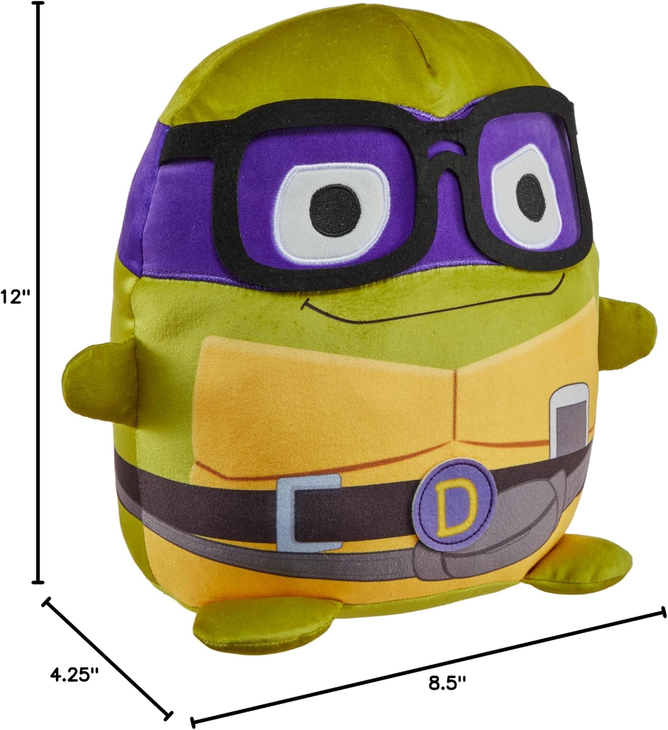 Mattel Teenage Mutant Ninja Turtles: Mutant Mayhem Cuutopia Plush Toy, 10-Inch Donatello Kawaii-Style Soft Figure, Orange Masked Mikey Collectible