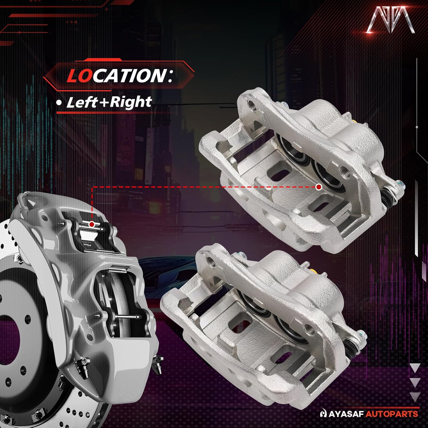 MAYASAF 19B2818+19B2819 Front Disc Brake Caliper Left+Right Caliper w/o Pads Fit for Acura MDX 2003 2004 2005 2006