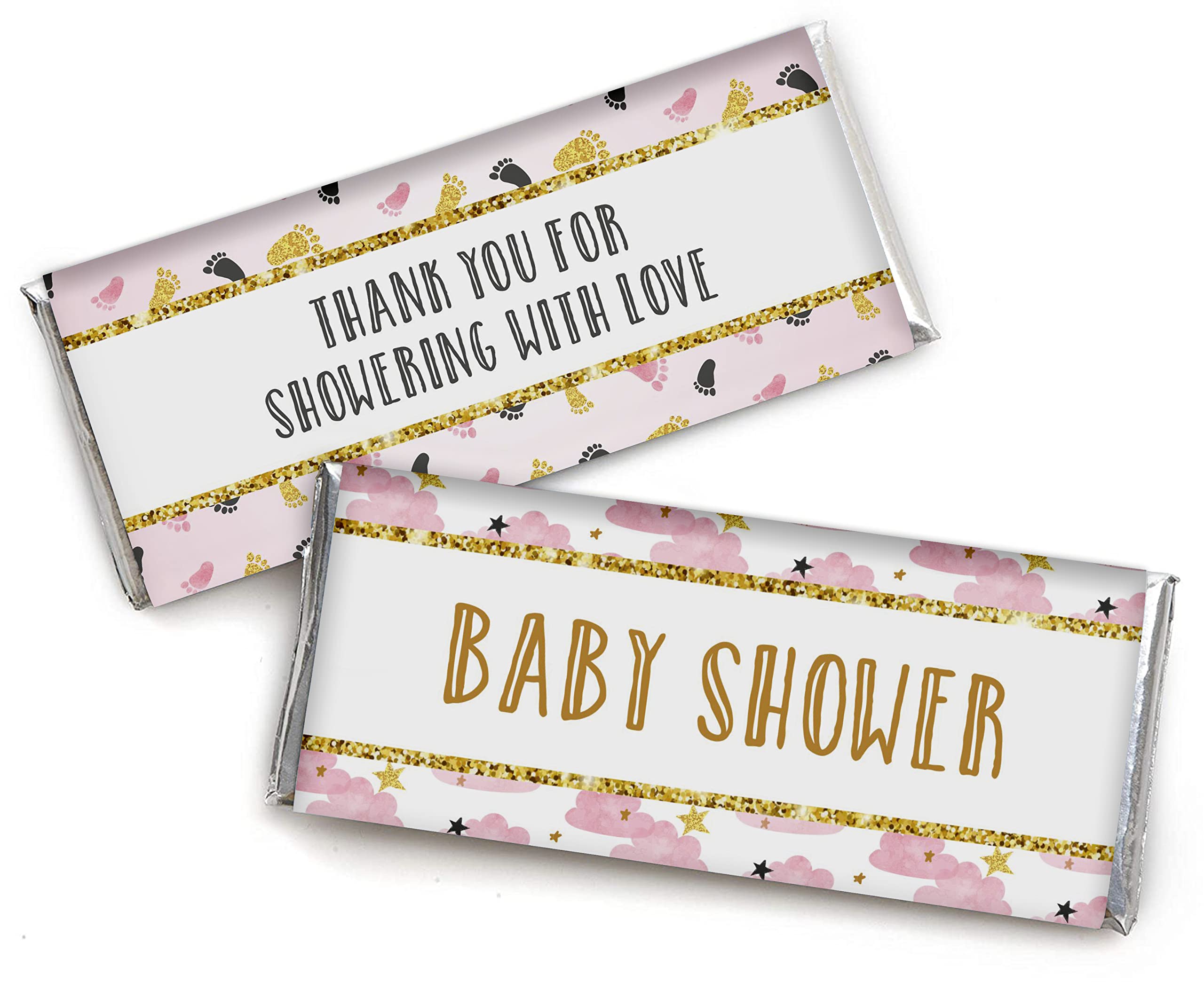 Chocolate Bar Wrapper Labels for Baby Shower Pink, Girl Theme Chocolate Bar Wrapper Labels- Pack of 30 PCS (No Candy)-image-36