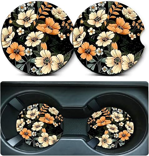 Miniatura 14 de Posavasos de coche para portavasos, paquete de 2 posavasos de coche rosa con mariposas, 7 cm de tamaño universal, alfombrilla de goma Mariposa