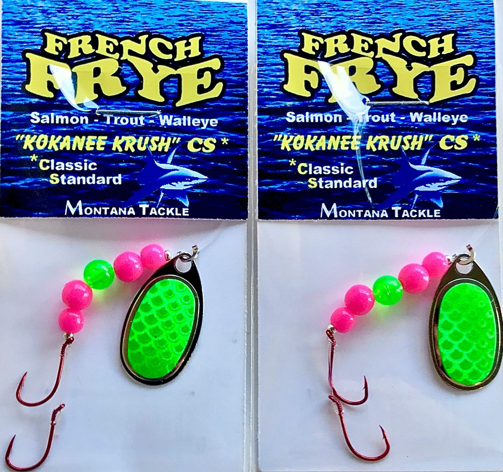 Kokanee Spinners (2): uv Green Bubblegum