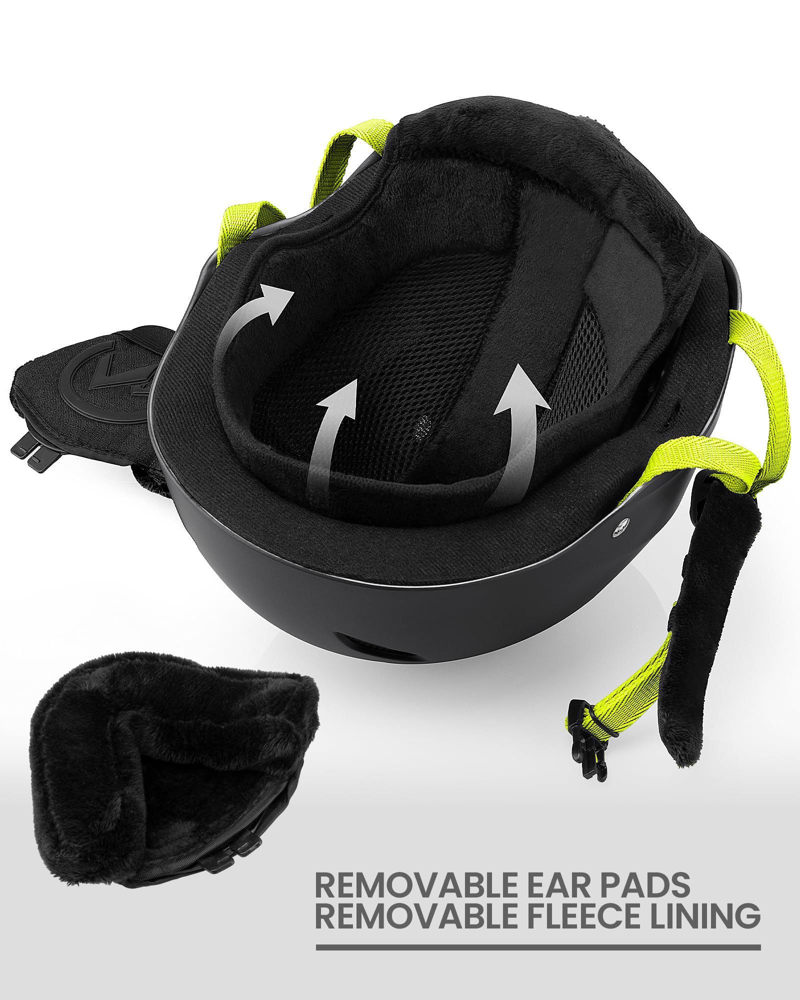 OutdoorMaster Kelvin Ski Helmet - Snowboard Helmet for Men, Women & Youth (Black+Lemon,M)