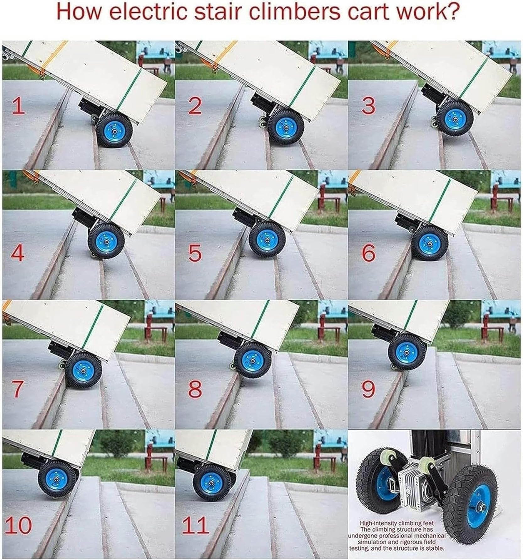 Carrello elettrico per sacchi per impieghi gravosi Carrello a mano salvalavoro, scale e discesa con carico di 200 kg, carrello con batteria rimovibile da 48 V / 32 Ah-1