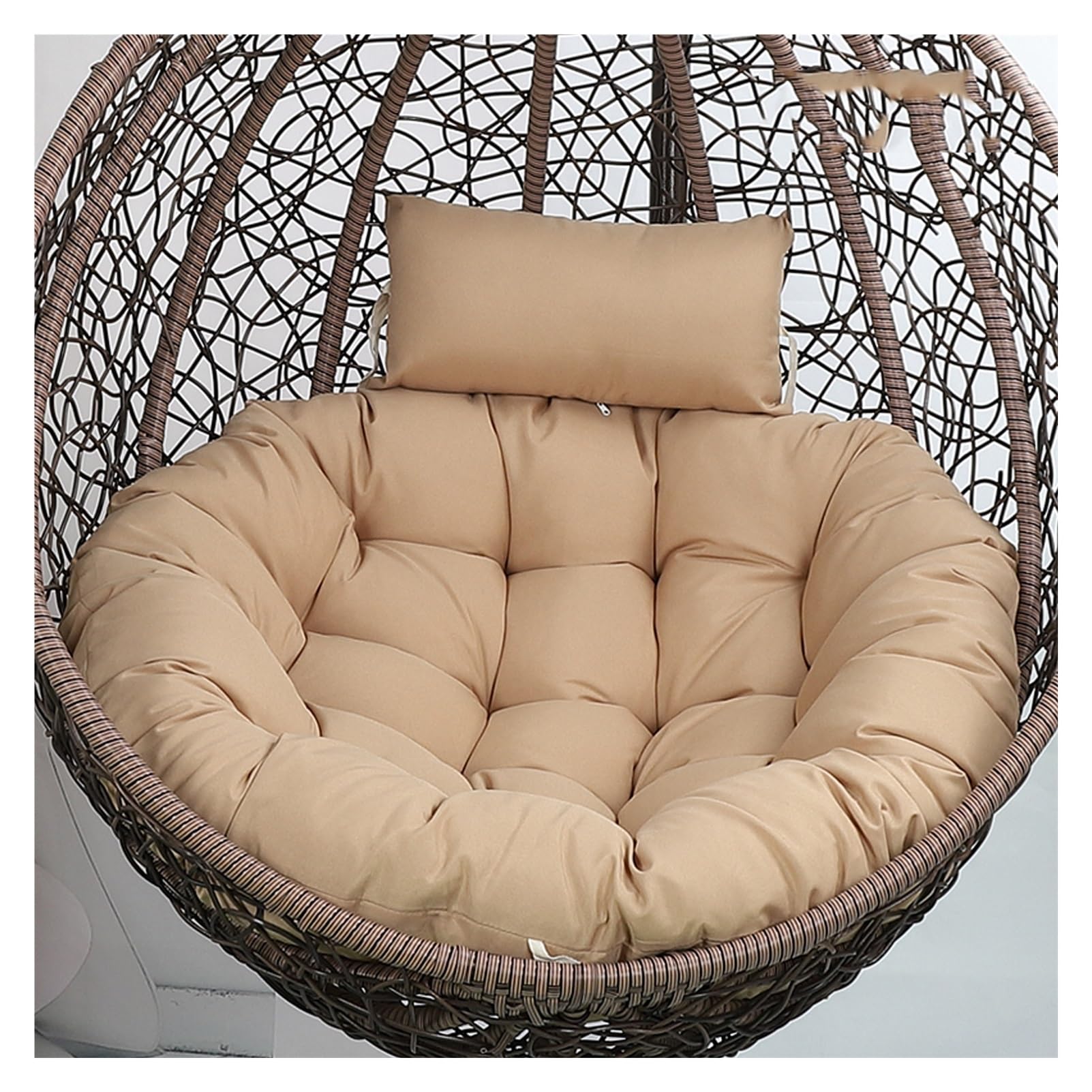 Indoor Egg Chair Cushion Replacement, Hanging Egg Chair Cushion with Pillow,Swing Chair Cushion, Hanging Basket Seat Cushion with Filling Cotton for Garden Patio Outdoor(Color 3,Diameter 120cm)