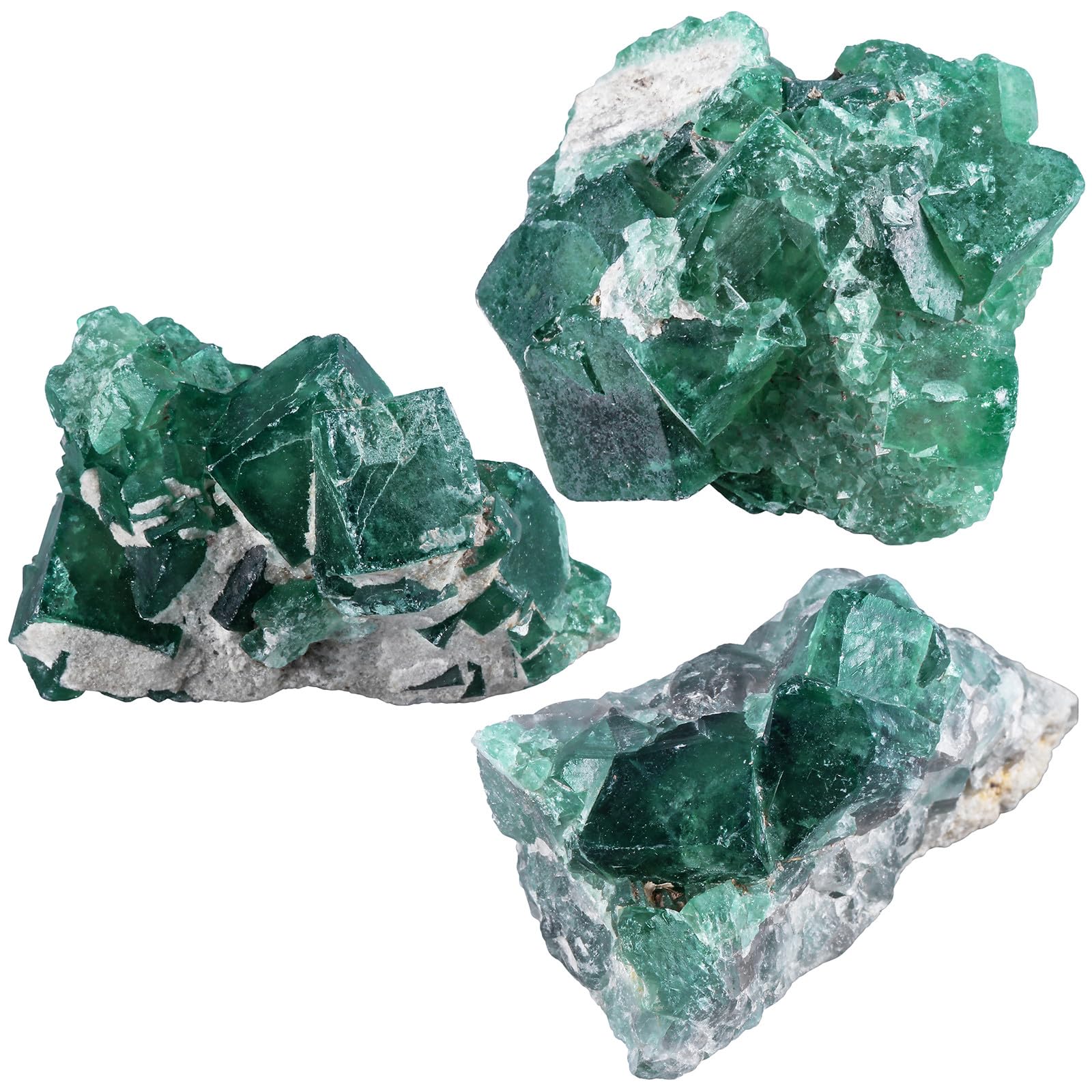 Nupuyai Natural Green Fluorite Cluster Raw Crystal Stone Specimen Madagascar Rough Fluorite for Feng Shui Meditation Office Desk Decor Crystal Healing Gift - Image 4