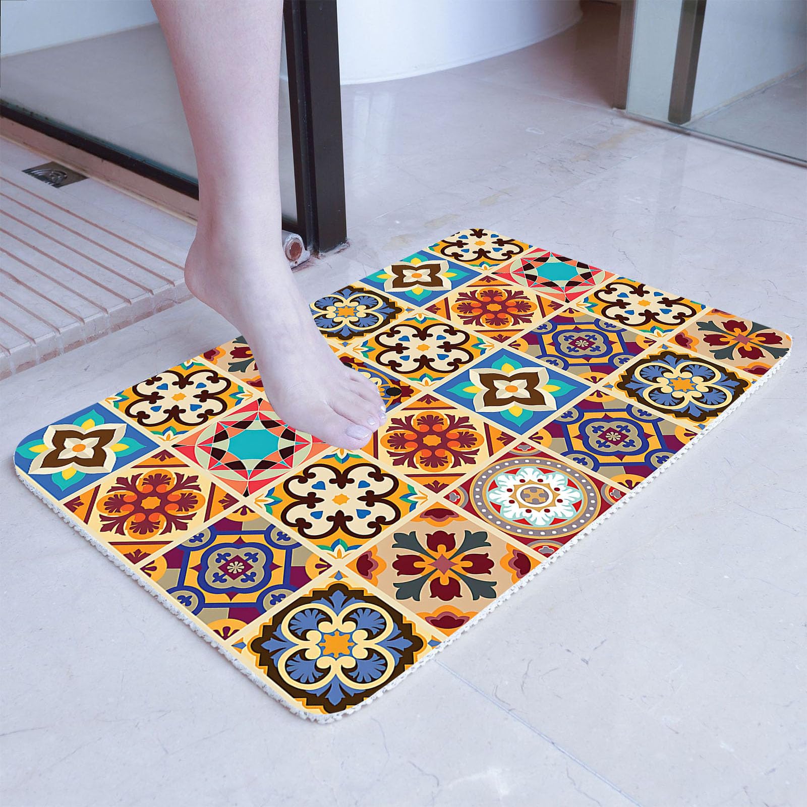 Tappetino in luffa di alta qualità con retro in gomma antiscivolo, tappeto da interno extra spesso per ingressi ad alto traffico, corridoi e uffici domestici 50x100 cm