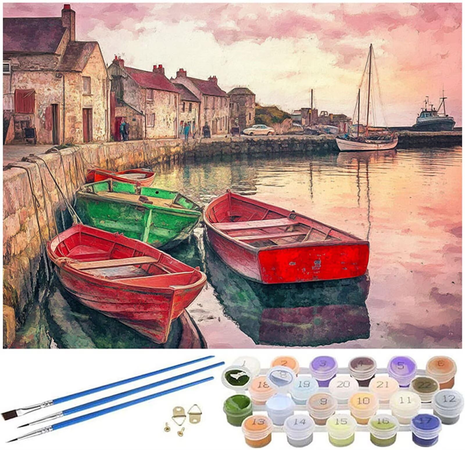 Pittura Ad Olio Per Numeri – Venezia Di Notte 40x50cm, Tela Prestampata, Colori Acrilici Inclusi - 2