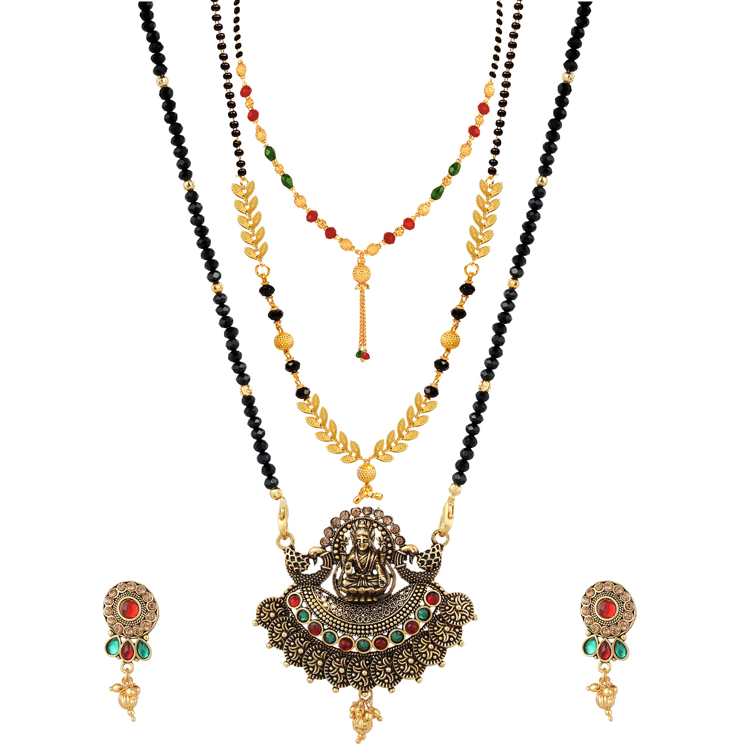 Fashion Frill Pack of 3 Designer Mangalsutra Set For Women CZ Gold Plated Traditional Mangalsutra For Women 26 inches & 18 inches (B0B1X1M17R) Amazon Price History, Amazon Price Tracker