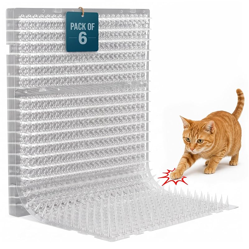 Tapete Repelente para Gatos e Cães Homarden de Plástico PP Flexível Branco 41,91 x 33,66 x 2,54 cm, Pacote com 6