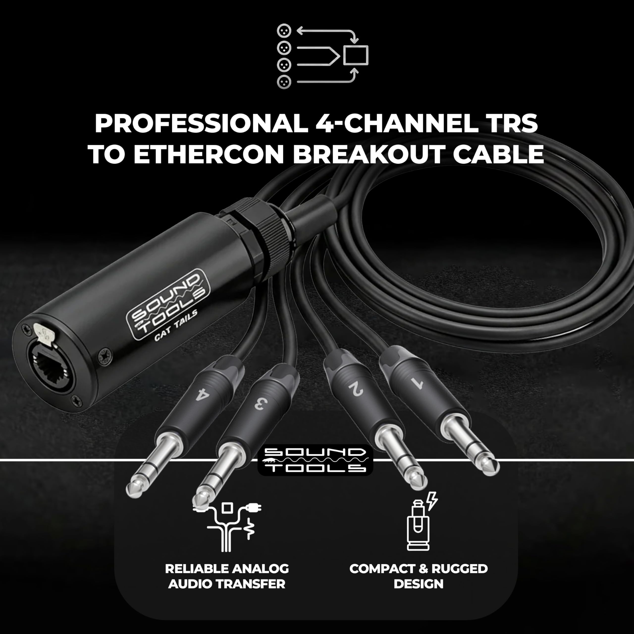 Amazon.com: SoundTools CAT Tails TRS – 4 Channel Male 1/4 inch to