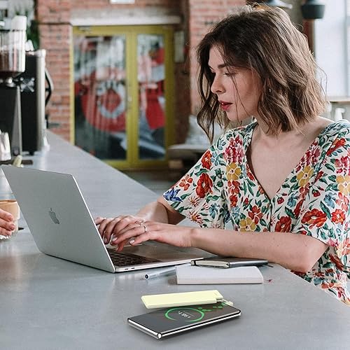 Miniatura 5 de Auskang Cargador portátil con cable USB-C integrado, banco de energía delgado de 5000 mAh, compatible con Samsung, Google Pixel, teléfonos Android,