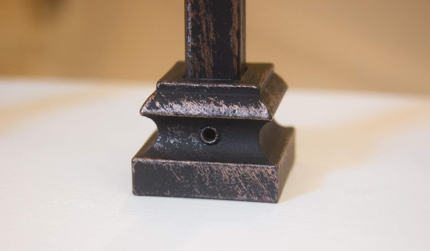 Oil Rubbed Bronze 16.3.20 Flat Base Shoes for 9/16 inch Square Iron Balusters for Stair Remodel, Box of 10