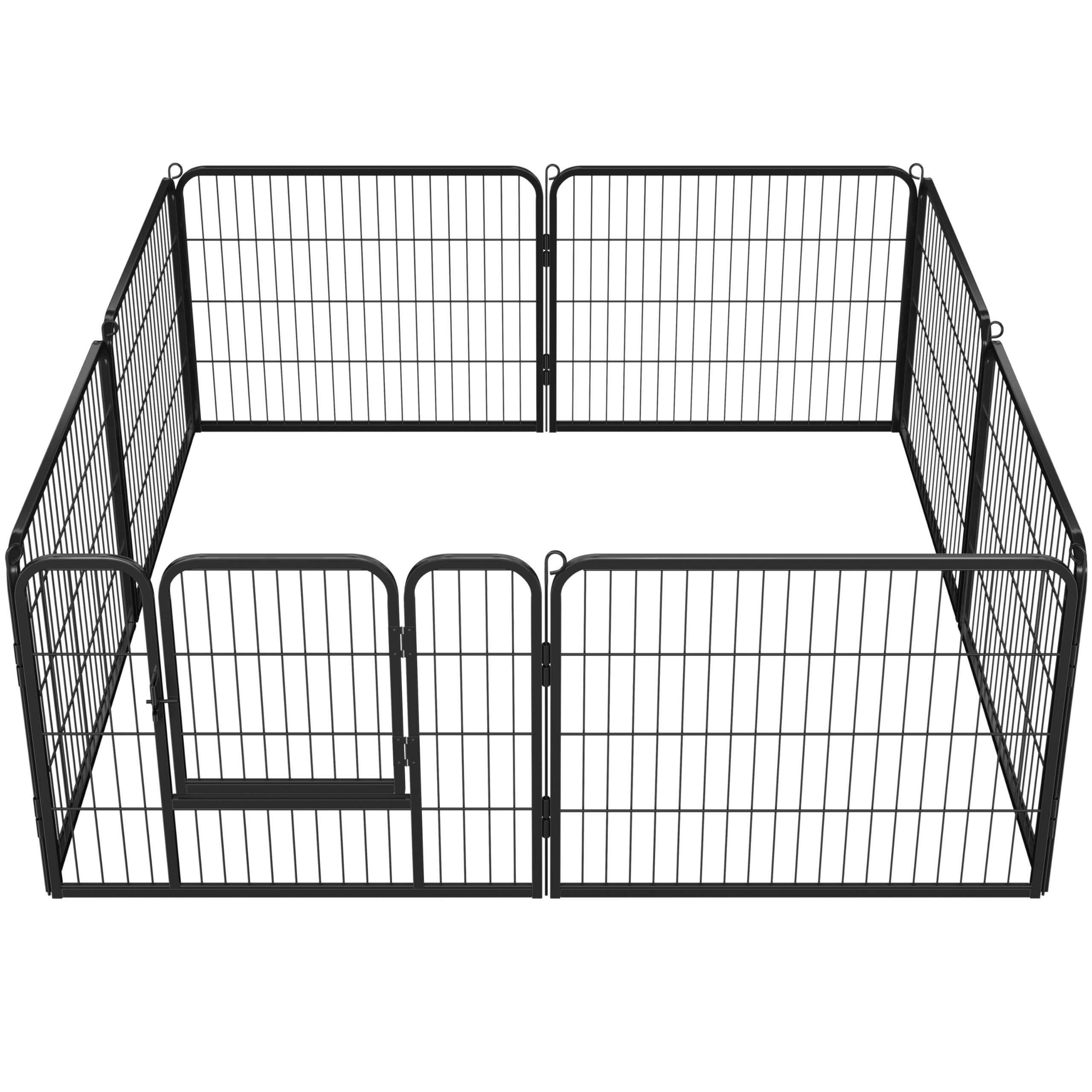 Abician Dog Cage Dog Playpen, 8 Panels, 80 x 60 cm, Folding Fence for Puppies, Small Animals, Outdoor, Indoor