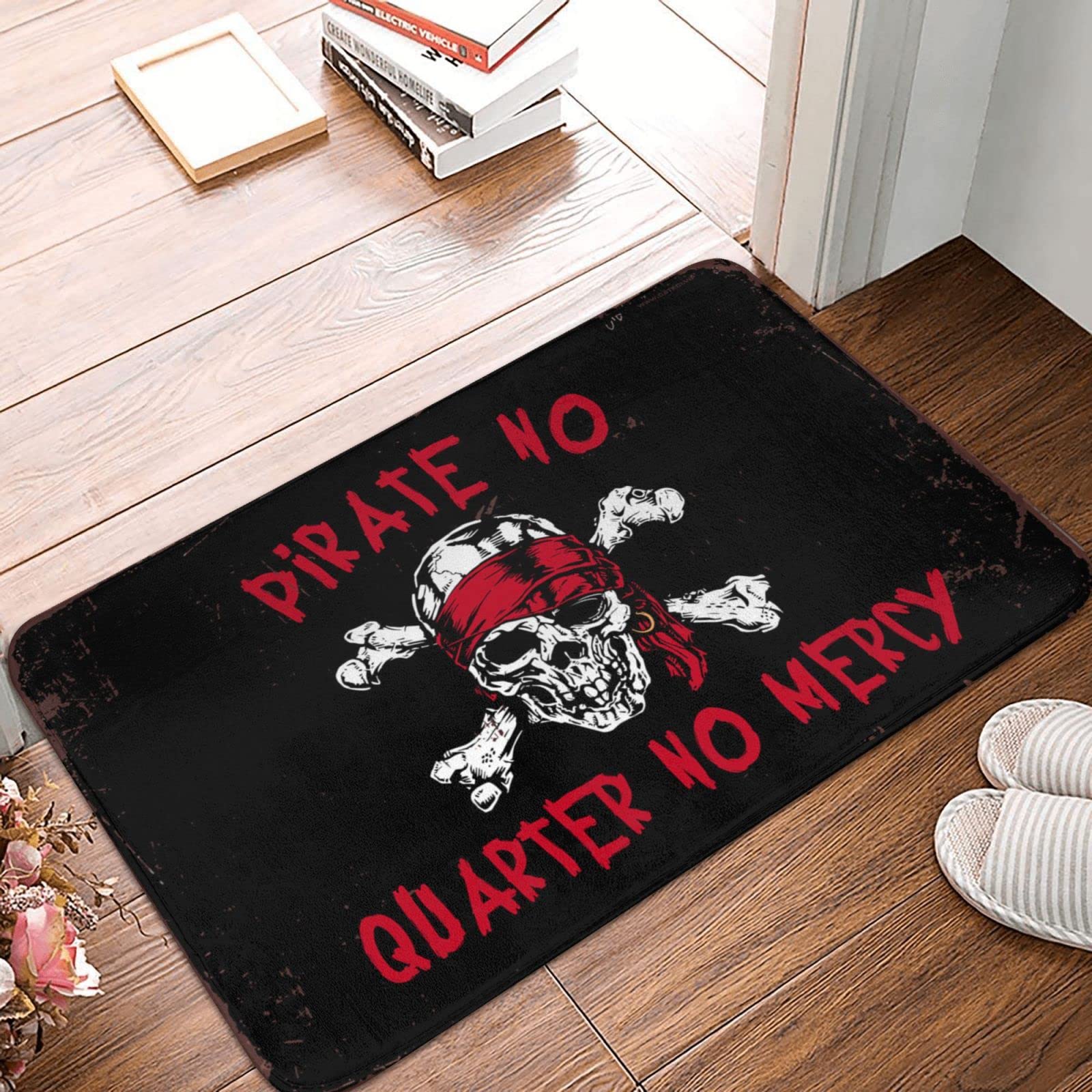 Tapis drôle No Quarter avec motif de pirate résistant pour entrée et terrasse