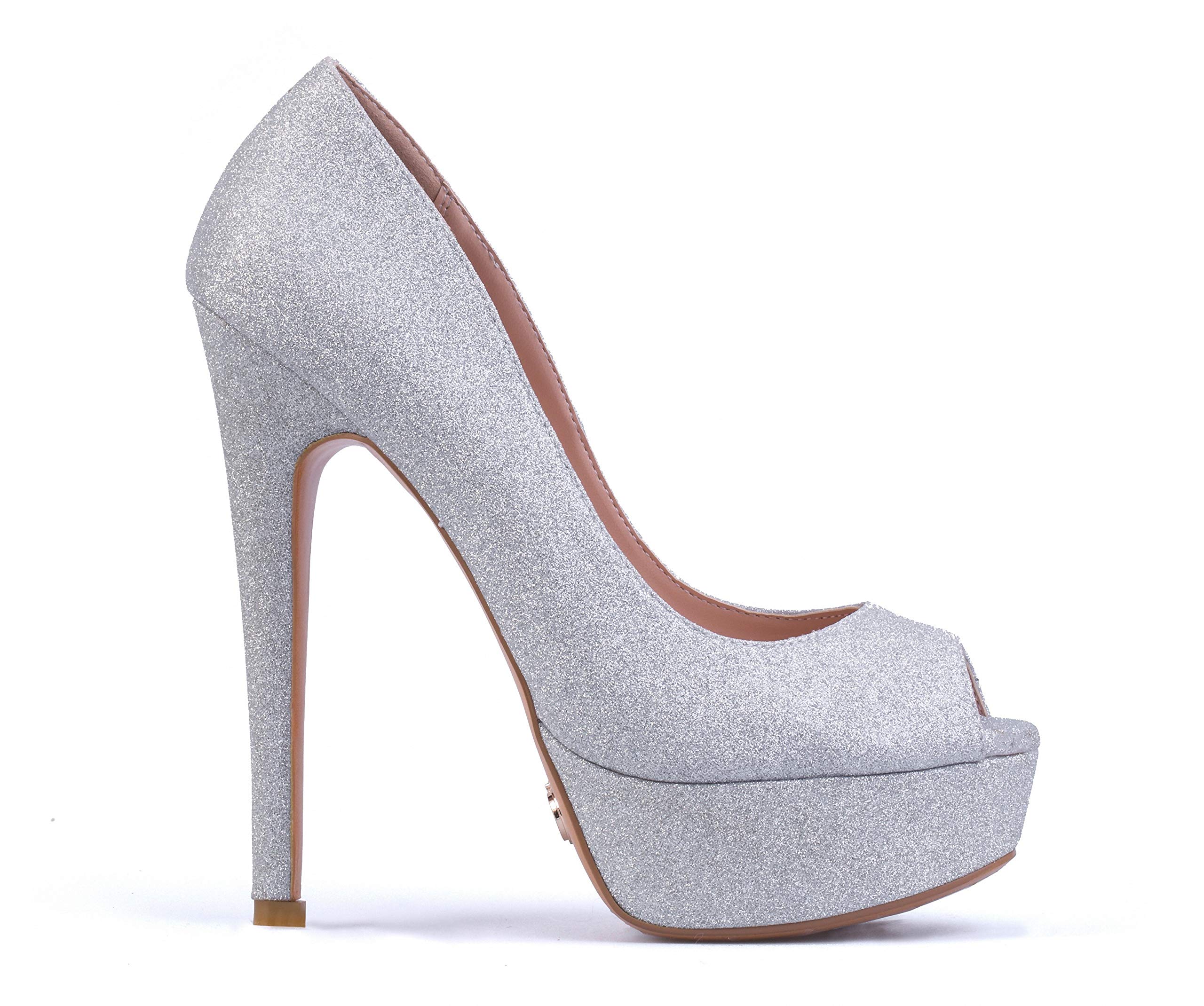 Petit Cadeau Danielle - Women's Classy & Elegant Peep Toe Pumps with 6" Stiletto High Heels & 1.5" Platform. Handmade to Perfection.