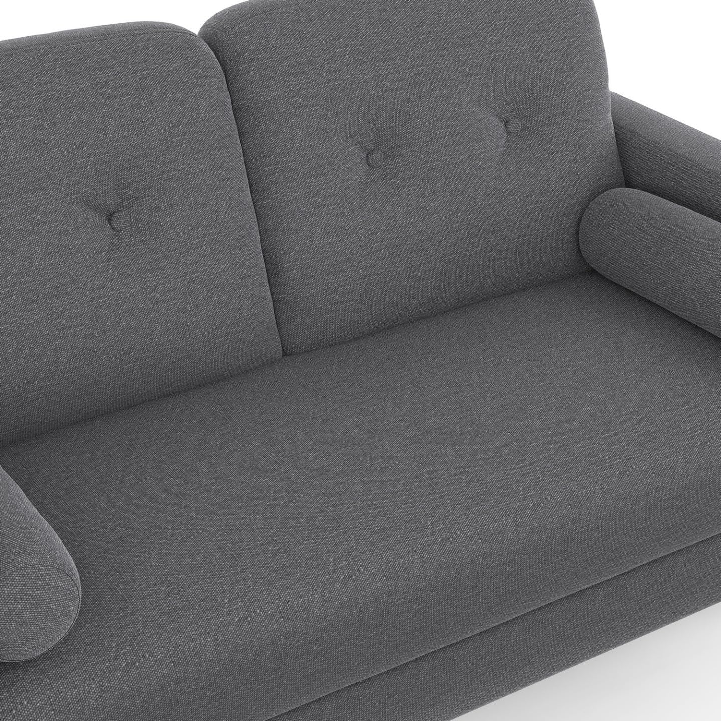 IDMarket - CLAIRE Divano scandinavo dritto a 2 posti in tessuto grigio antracite