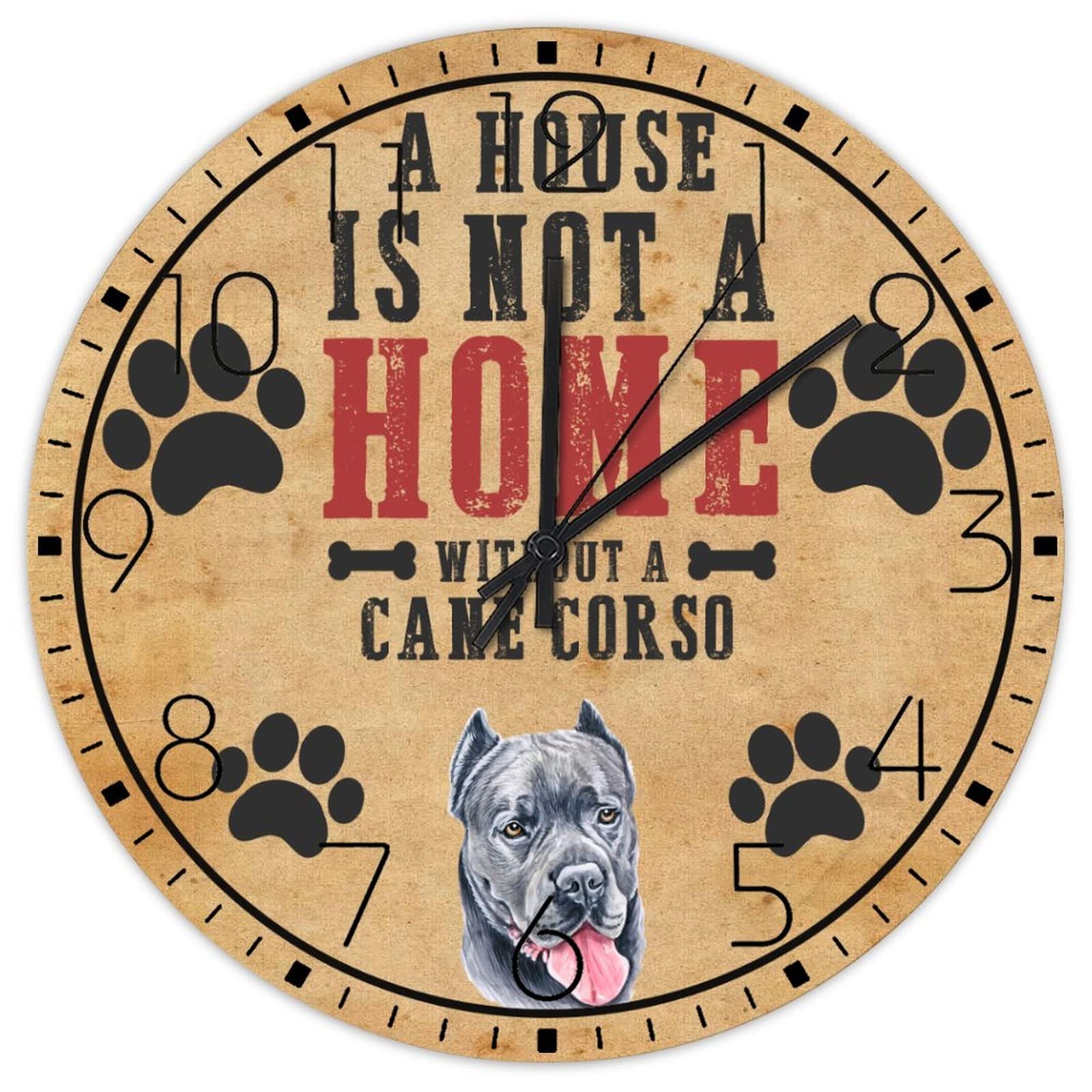 Horloges murales silencieuses pour chambre et bureau sans tic-tac motif chien
