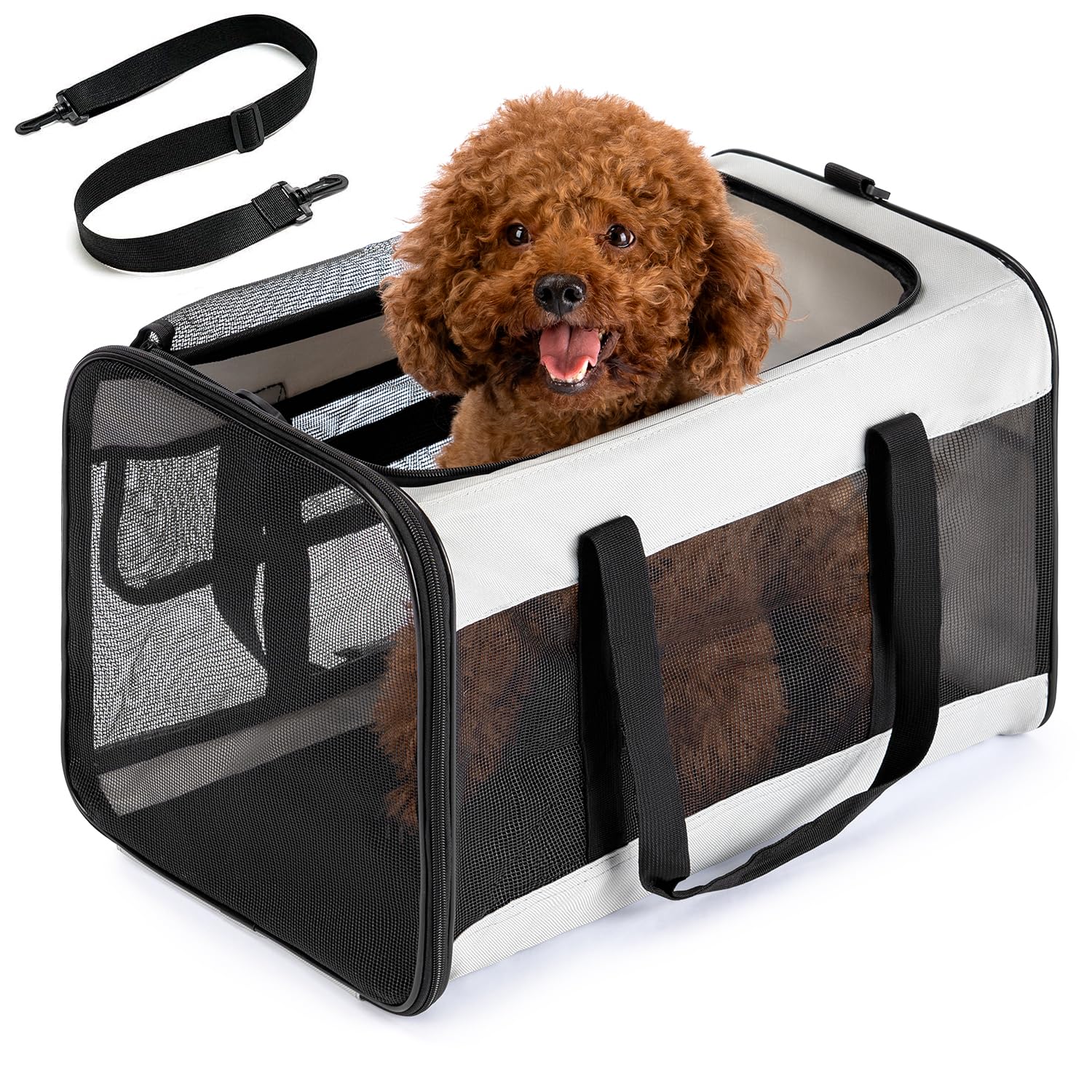 Conlun Dog Carrier Bag,Soft-Sided Pet Carriers for Dogs with 4-Sided Mesh