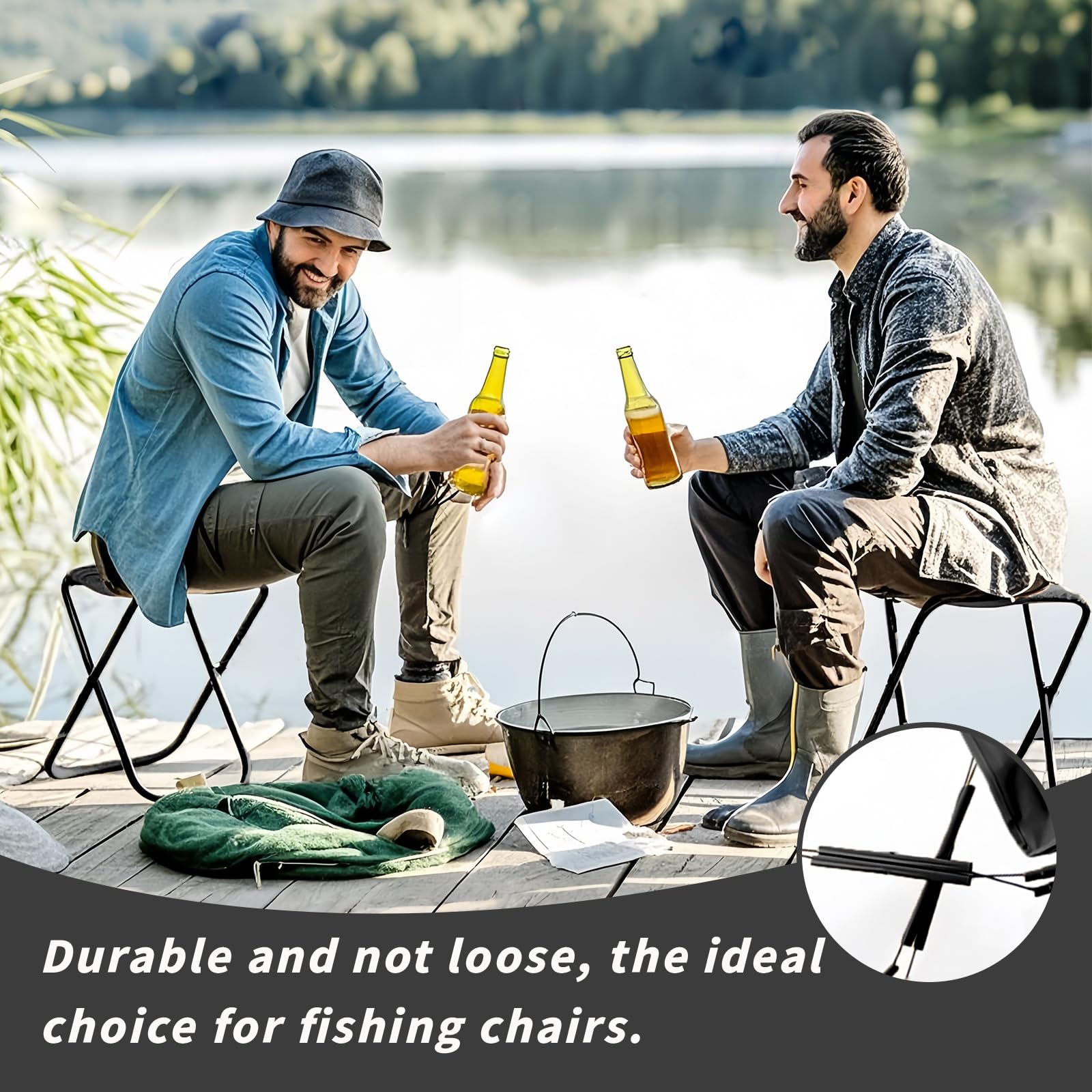 Sgabello Pieghevole Portatile, Sedia Pieghevole Campeggio, Leggero, Sedia Portatile in acciaio con Borsa di Stoccaggio per Attività All'aperto,Pesca,Barbecue,Viaggi,Massimo 180KG (Nero)