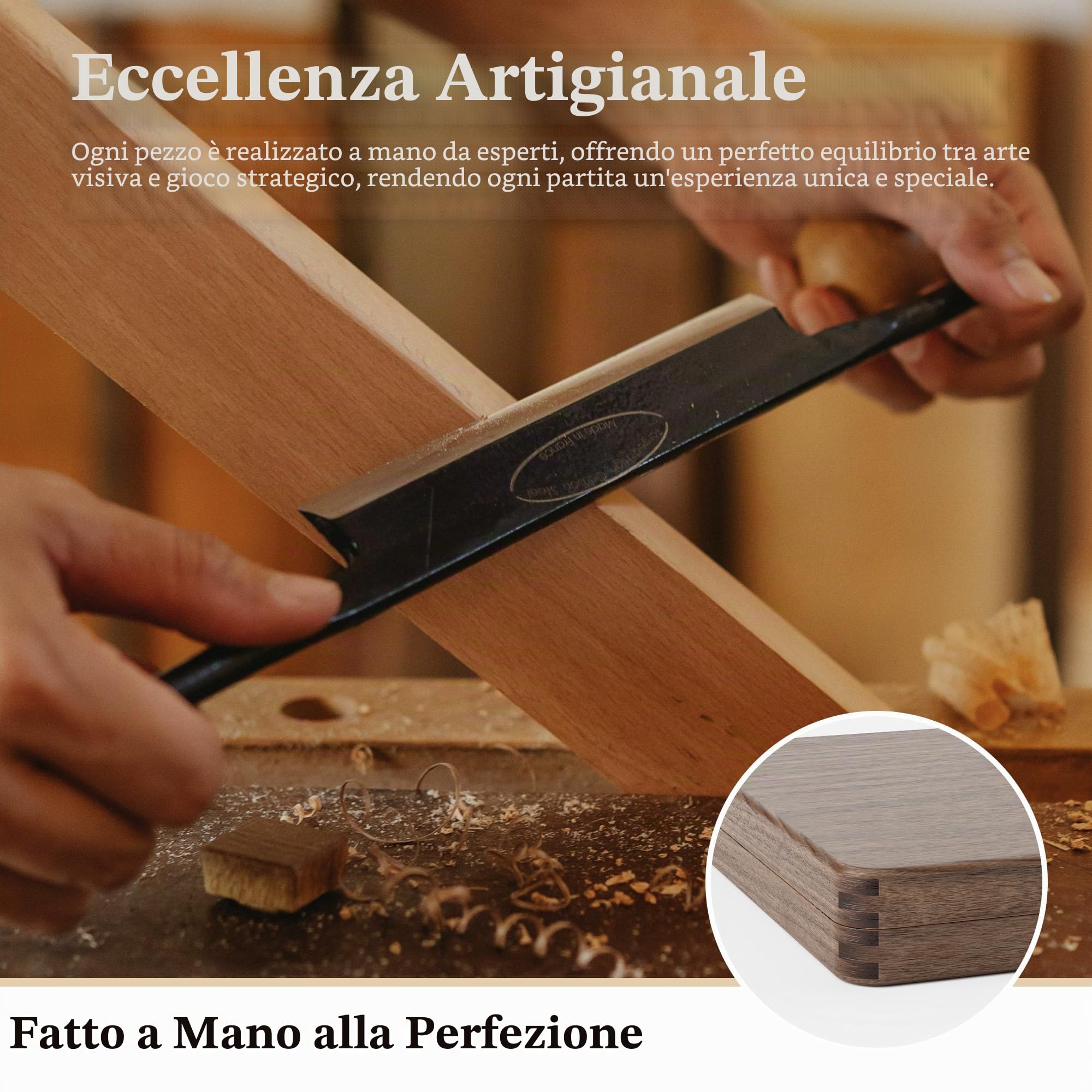 Gioco di backgammon di alta qualità in legno di noce nero - Gioco da viaggio di lusso (con dadi e raddoppio)