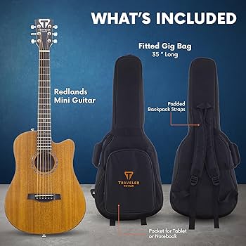 Amazon.com: Redlands Mini Acoustic Guitar with Gig Bag