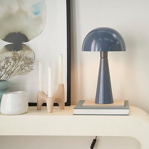 Nourison EPT01 - Mesa de metal con forma de hongo de 16 pulgadas, moderna, retro, escritorio, mesita de noche, sala de estar, lámpara de oficina,