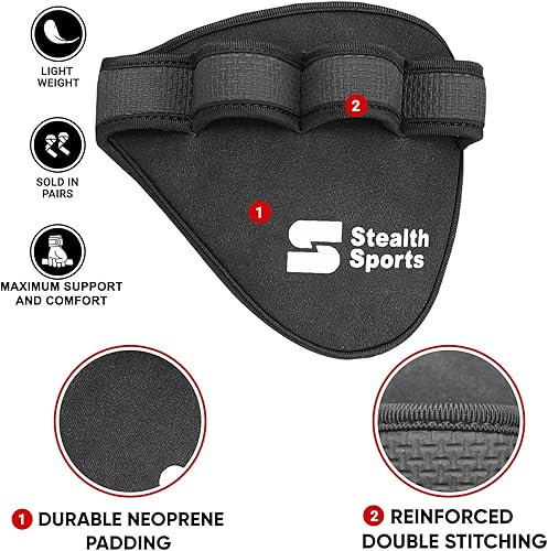 Miniatura 2 de Almohadillas de agarre de gimnasio para levantamiento de pesas, almohadillas de neopreno antideslizantes, sustituto de guantes de entrenamiento que