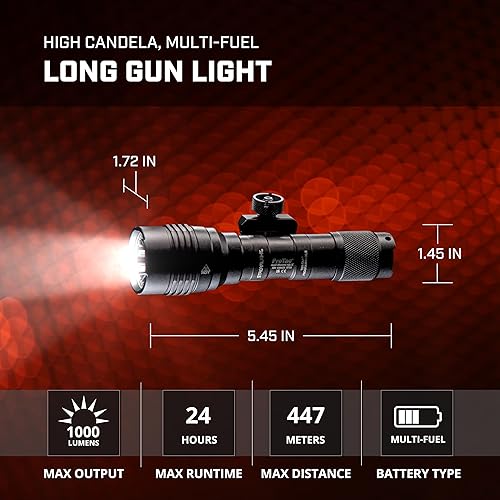 Miniatura 6 de Streamlight 88066 Pro Tac Rail Mount HL-X 1000 lúmenes linterna táctica profesional con combustible dual altobajoestroboscópico, negro