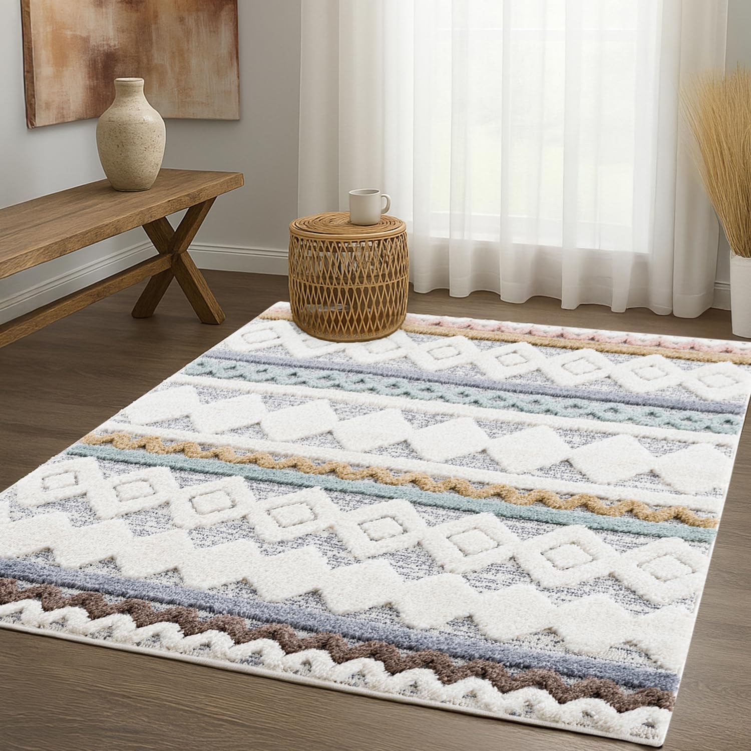 Tapis à poils longs doux et pastel pour transformer votre chambre