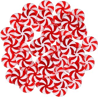 SOIMISS 50 Pendentifs Bonbon de Noël en Acrylique 25Mm Décorations Suspendues de Noël Légères et Écologiques Ornement Décoratif DIY pour Sapin et Fête