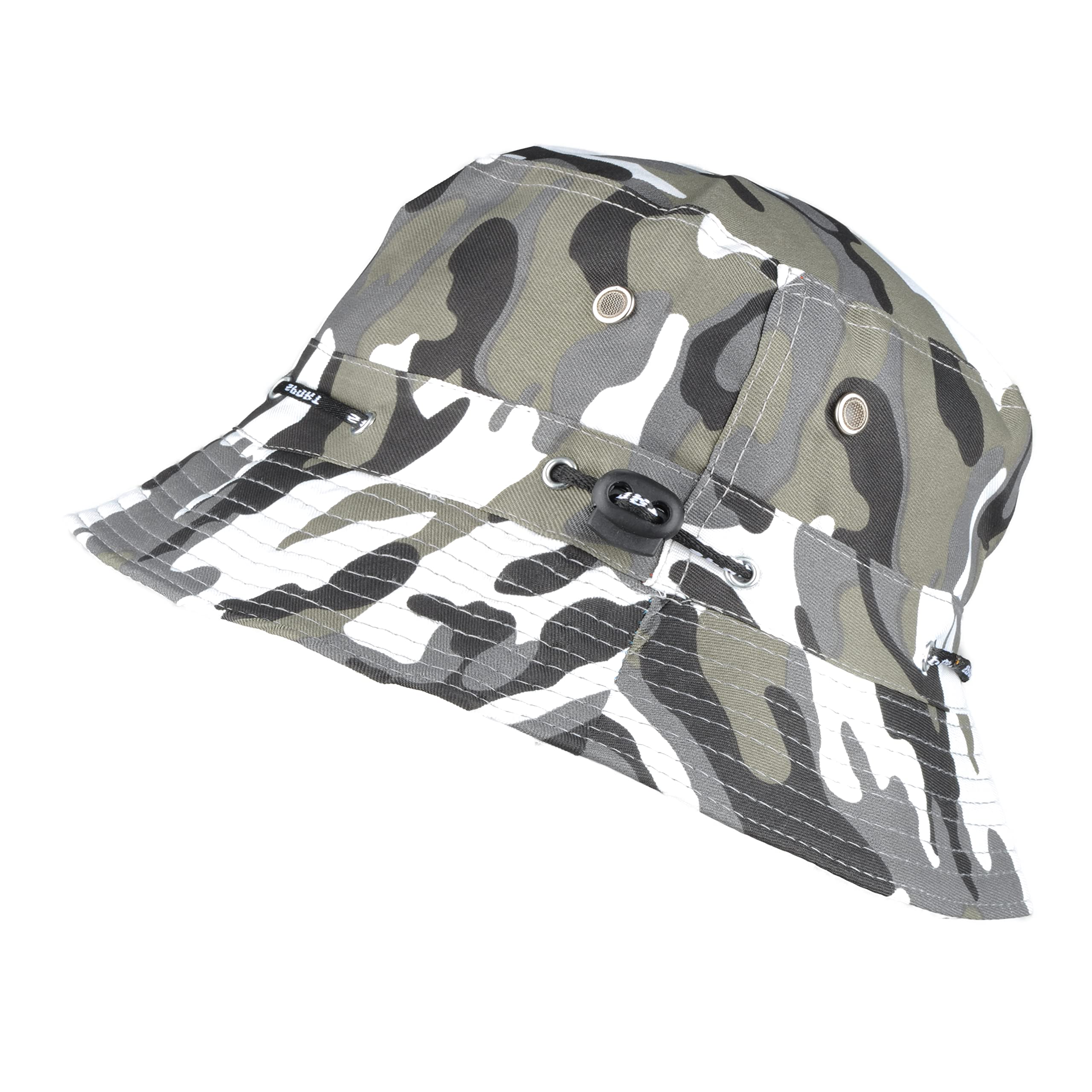 Toutacoo, Sunhat, Summerhat, Adjustable All Seasons Bucket Hat - Unisex (White/Grey Camouflage)