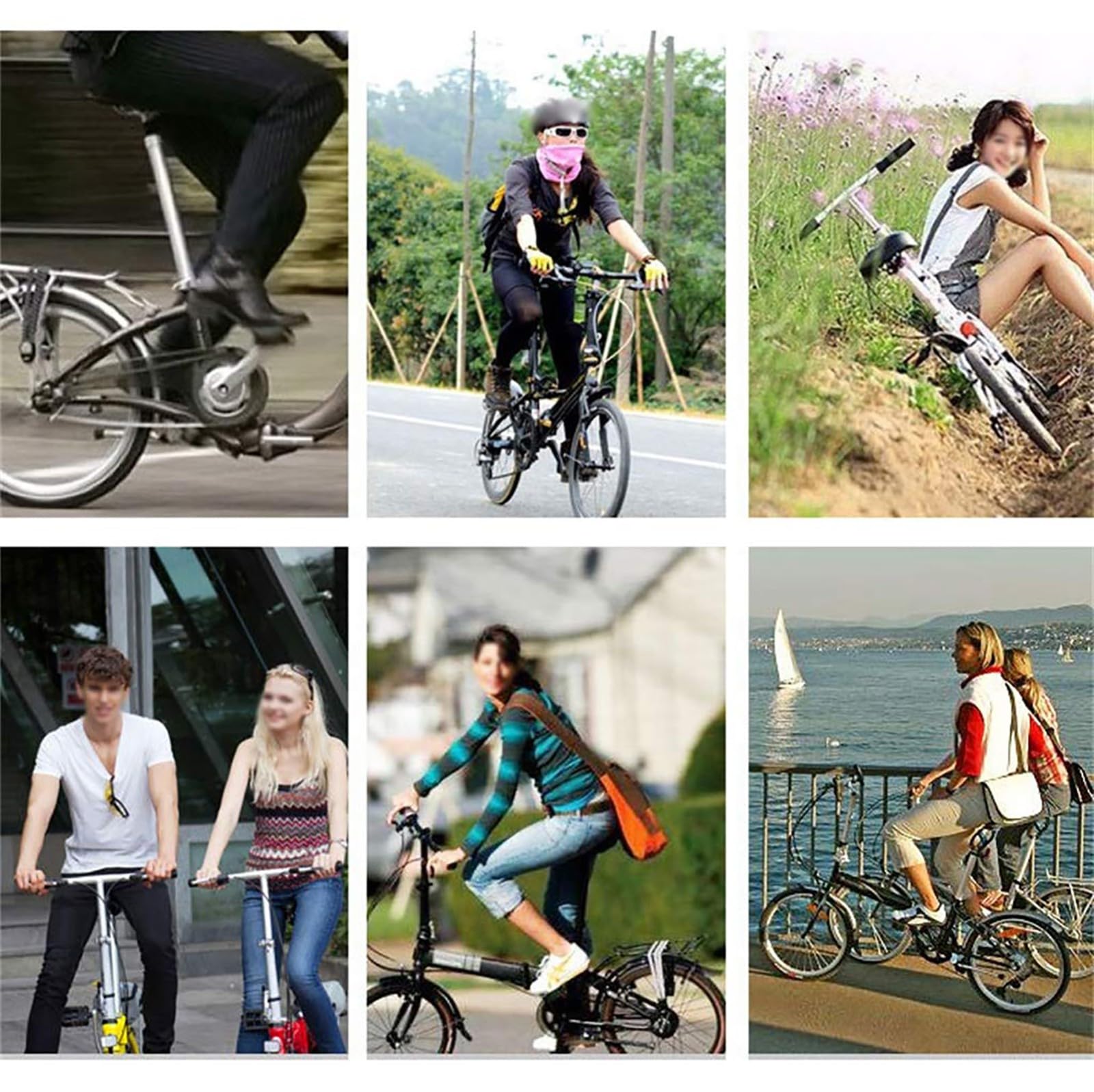 Bicicletta Pieghevole 18/16" City Bike Pieghevole, 6 Velocità, Anteriore E Posteriore Mudgard,Unisex, Mini Bici Pieghevole Leggera, Adatta A Partire Da 145Cm–18Cm C,16in